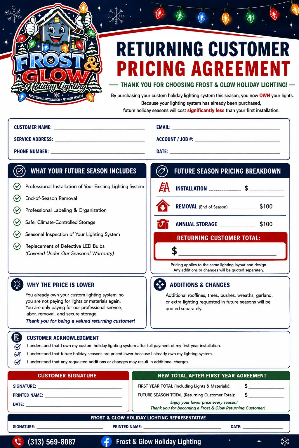 Returning Customer Pricing Agreement