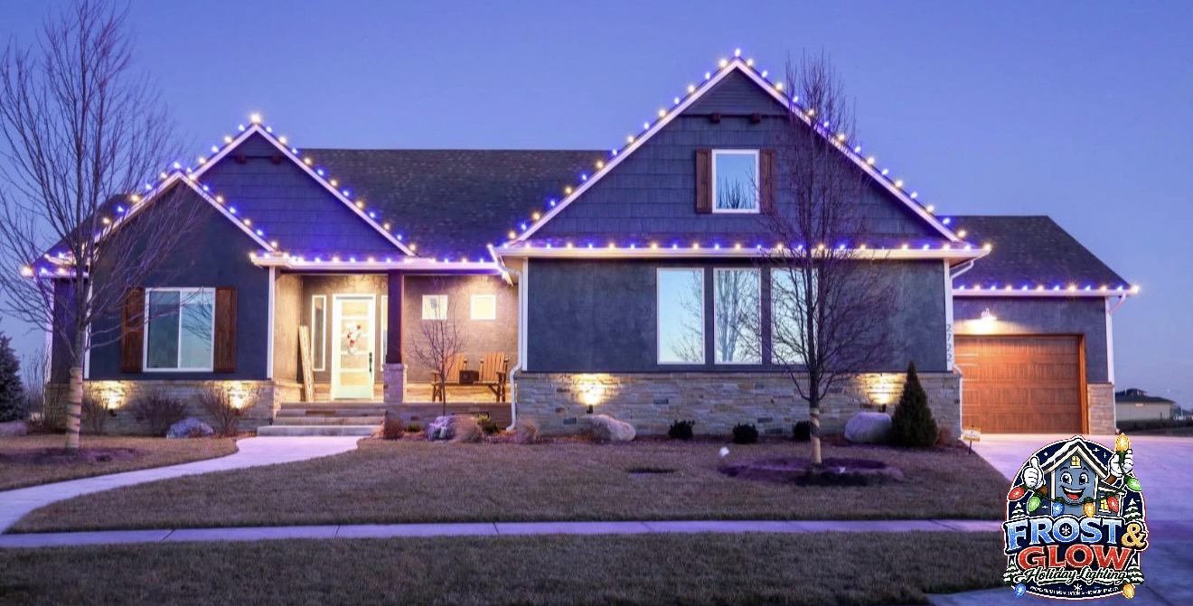 Blue and white C9 roofline on a modern home
